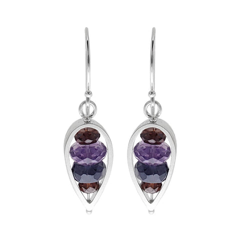 Ashka Dymel Inverted Dew Drop Gemstone Earrings