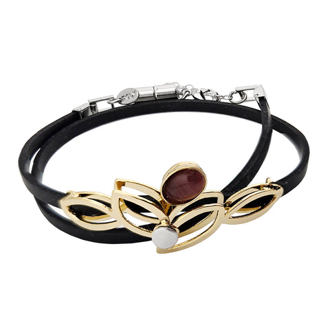 Christophe Poly Bright Golden Petals Double Wrap Bracelet