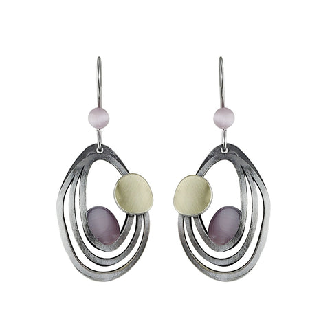 Christophe Poly Harmonious Ovals With Purple Earrings