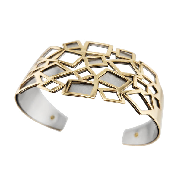 Christophe Poly Interconnected Geometric Shapes Cuff Bracelet