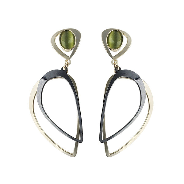 Christophe Poly Meadow Green Double Drop Post Earrings