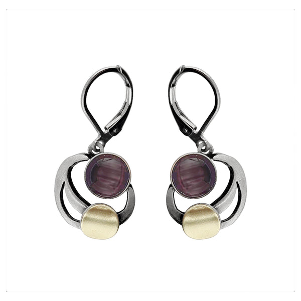 Christophe Poly Petite Purple Orbiting Circles Earrings