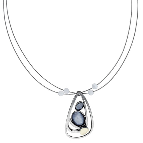Christophe Poly Pleasing Purple Ovals Drop Necklace