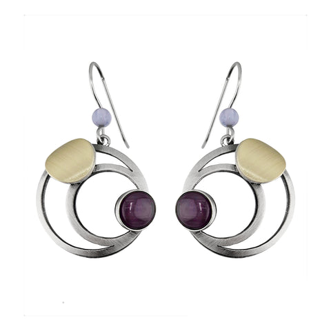 Christophe Poly Purple Orbiting Circles Earrings