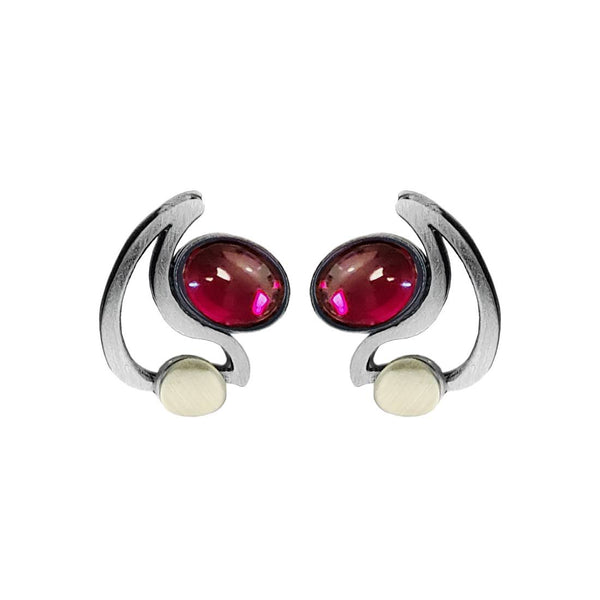 Christophe Poly Red Crescent Post Earrings