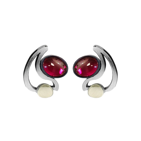 Christophe Poly Red Crescent Post Earrings