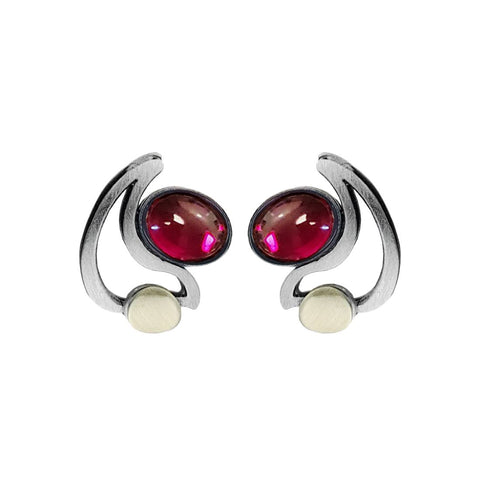 Christophe Poly Red Crescent Post Earrings