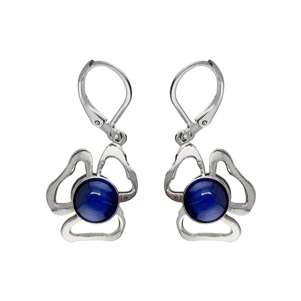 Christophe Poly Silver Blue Playful Floral Earrings