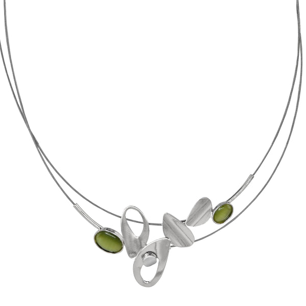 Christophe Poly Silver Petals Double Wire Necklace