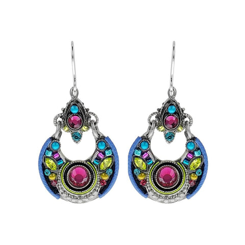 Firefly Designs Vibrant Ruby Mosaic Crystal Earrings