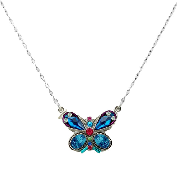 Firefly Mosaic Bermuda Blue Butterfly Necklace