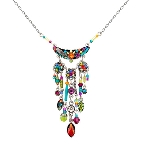 Firefly Mosaic Sparkling Cascading Botanical Necklace