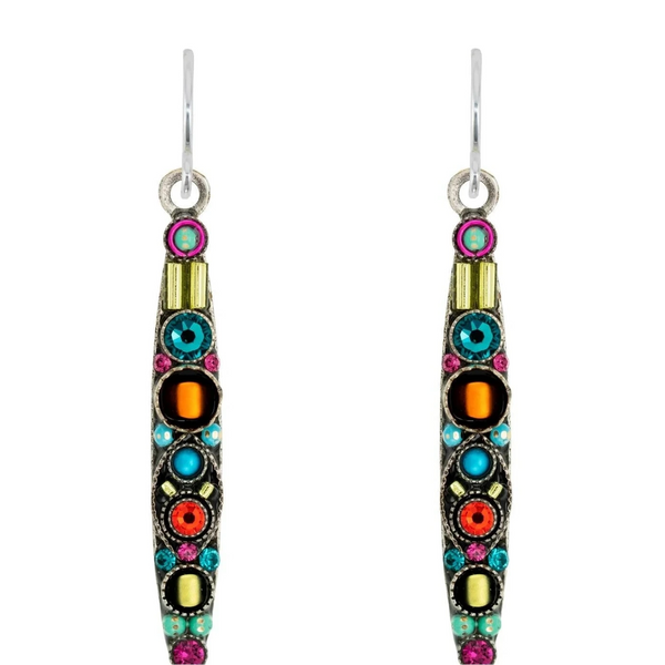 Firefly Mosaics Slender Colorful Totem Earrings