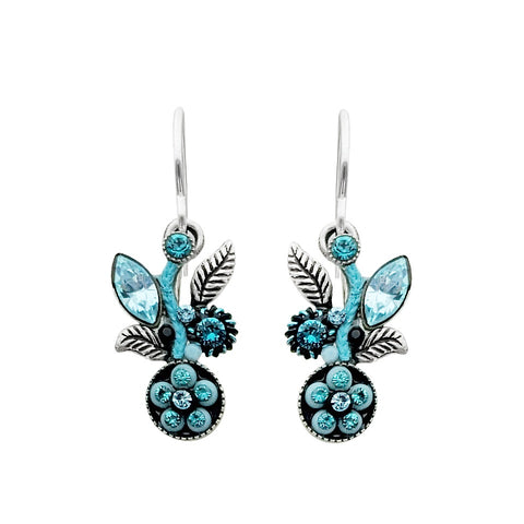 Firefly Mosaics Turquoise Blue Leaf Botanical Earrings