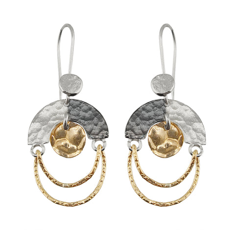 Israeli Dganit Hen Crecent Golden Drift Earrings