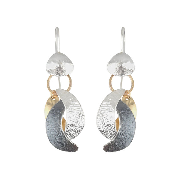Israeli Dganit Hen Layered Moon Crescents Earrings