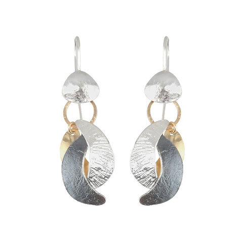 Israeli Dganit Hen Layered Moon Crescents Earrings