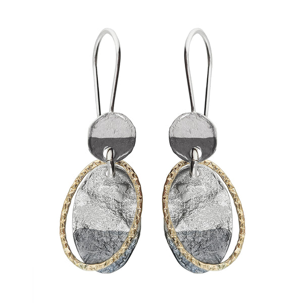 Israeli Dganit Hen Shifting Tides Oval Drop Earrings