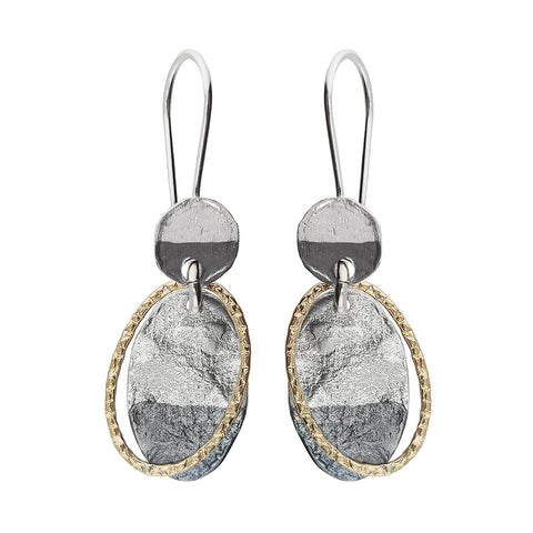 Israeli Dganit Hen Shifting Tides Oval Drop Earrings