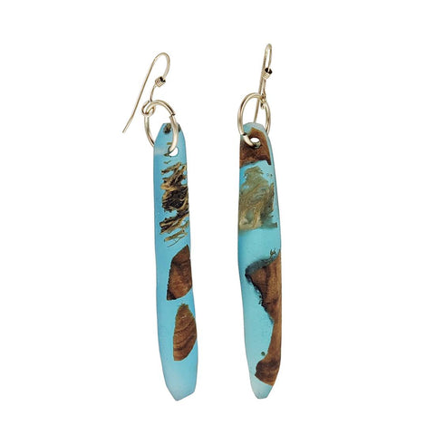 Israeli Ilana Hovev Floating Carob Tree And Cactus Wisps Earrings