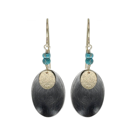 J & I A Touch Of Turquoise And Gold Earrings