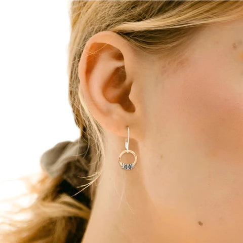 J & I Sterling Wrapped Gold Hoops On