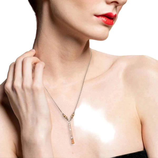 J & I Twilight Mixed Metal CZ Drop Necklace – Sheva