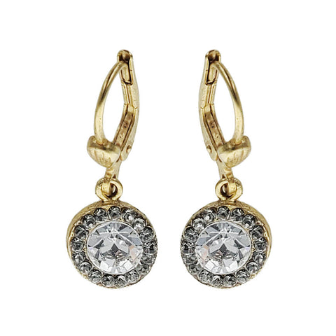 La Vie Parisienne Round Swarovski Crystal Earrings