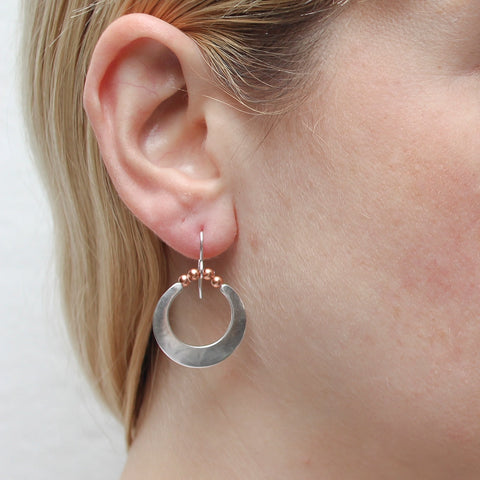 Marjorie Baer Beaded Crescent Hoop Earrings On