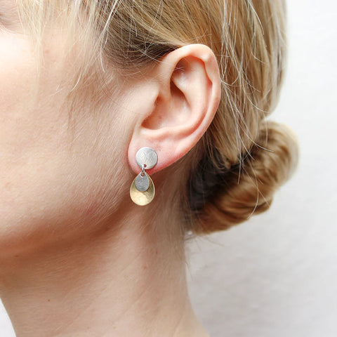 Marjorie Baer Minimalist Layered Double Teardrop Post Earrings On