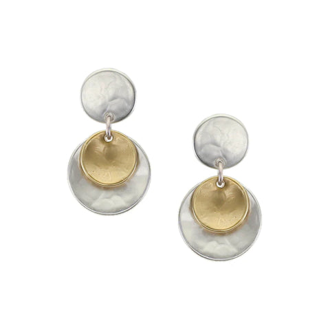 Marjorie Baer Petite Layered Disc Drop Post Earrings