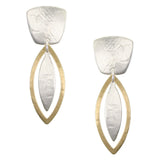 Marjorie Baer Tapered Clip Top Leaf Drop Earrings