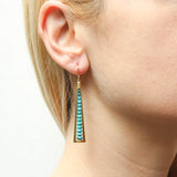 Marjorie Baer Turquoise Cascading Triangle Earrings On