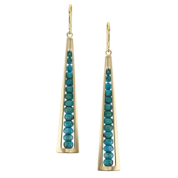 Marjorie Baer Turquoise Cascading Triangle Earrings