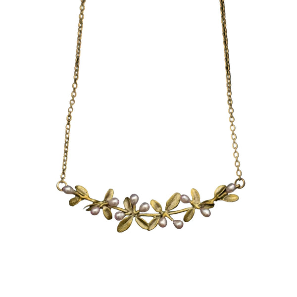 Michael Michaud Flowering Thyme Pearl Bar Necklace