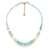 Ori Tao Bijoux Captivating Blend Of Amazonite And Freshwater Pearls Necklace Full View