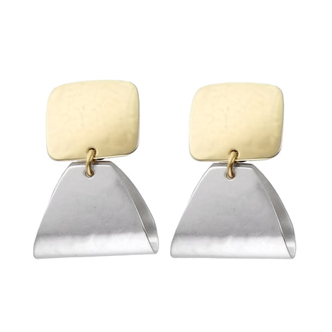 Marjorie Baer Folded Triangle Clip Earrings
