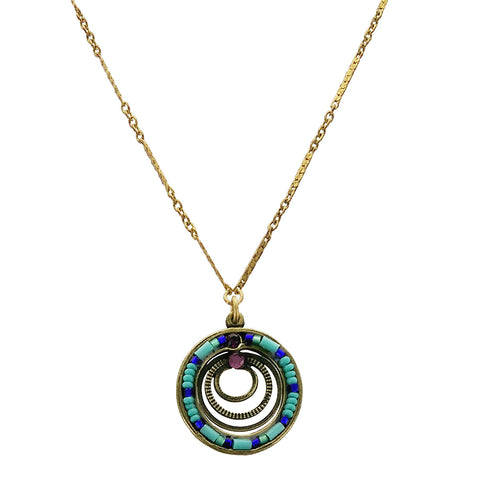 Ann Egan Amethyst Turquoise Circles Necklace