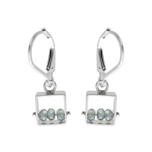 Ashka Dymel Petite Square Aqua Waves Earrings