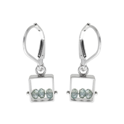 Ashka Dymel Petite Square Aqua Waves Earrings
