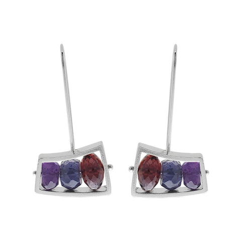 Ashka Dymel Sliding Wedge Gemstone Earrings