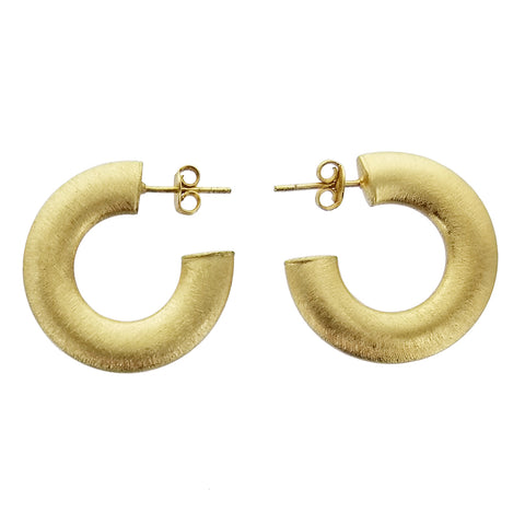 Betty Carre Brushed Gold Hoops