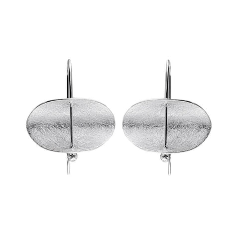 Brushed Sterling Folded Leaf Earrings