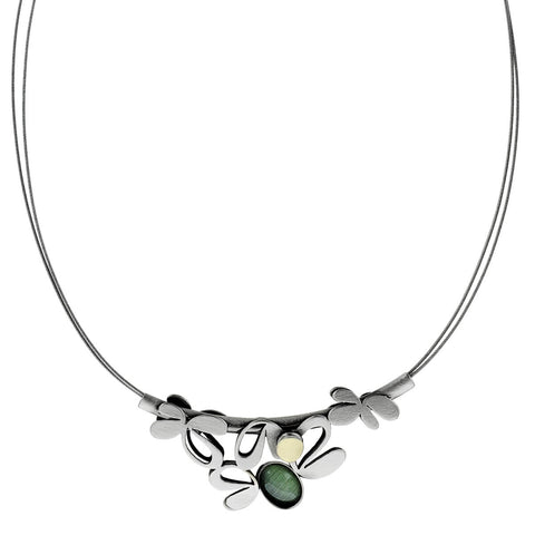 Christophe Poly Sweet Silver Flowers Necklace
