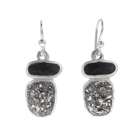 David Urso Floating Shapes Pyrite Earrings