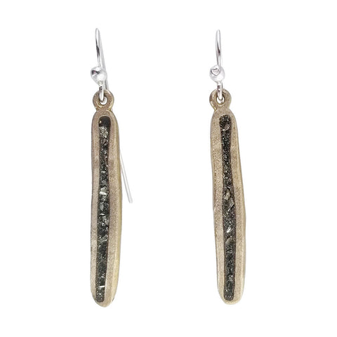 David Urso Pyrite Bronze Stick Earrings