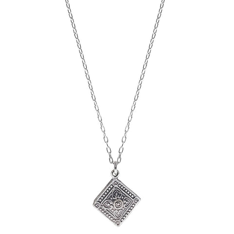 Firefly Designs Regal Mosaic Diamond Shape Drop Necklace Back Side