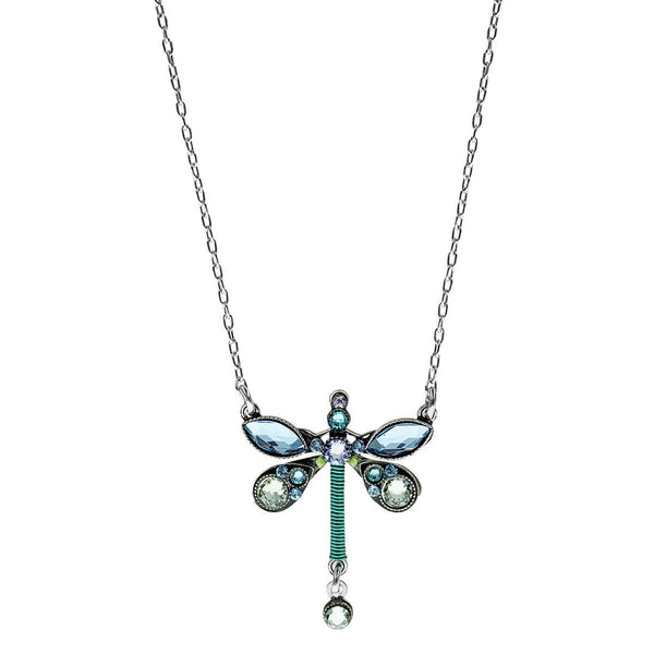 Firefly Mosaic Aquamarine Dragonfly Necklace