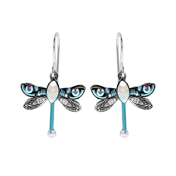 Firefly Mosaic Petite Aqua Dragonfly Earrings