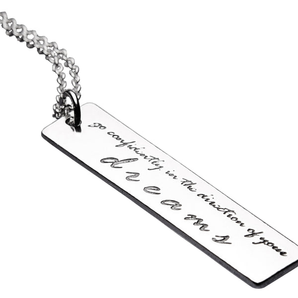 Go Confidently Thoreau Quote Necklace